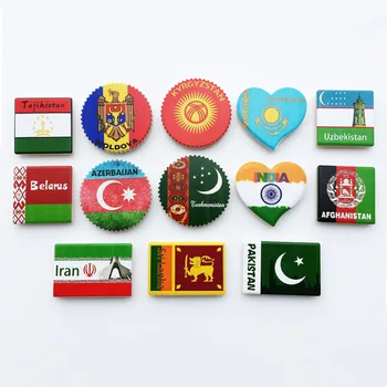 A Nemzeti Zászló, Tájékozódási Pont Turisztikai Hűtő Mágnes, Srí Lanka, Pakisztán, Afganisztán, Üzbegisztán, Kazahsztán Kuba India Fehéroroszország Mágnesek