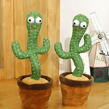 Kaktusz Plüss Játék, Elektromos Énekel 120 Dalok, Tánc, Kanyargó Kaktusz Világító Felvétel A Tanulás Beszélni Kanyargó Plüss Játék