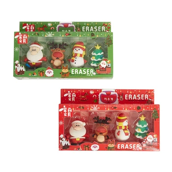 Karácsony a gyermekek ajándékok, Santa Claus alakú radír rajzfilm alakú radír tanuló kreatív papíráru díjak irodaszerek
