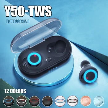 Y50 Bluetooth Fülhallgató TWS Vezeték nélküli 5.0 Sztereó Fejhallgató, Fülhallgató Fülhallgató, Stereo Gaming Headset, Töltő a Dobozban Minden Telefon