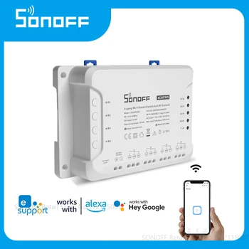 SONOFF 4 CSATORNA PRO R3 4-Banda Wifi Smart Switch Fény Vezérlő Intelligens Otthon eWelink APP Hang RF Control Működik a Google Haza Alexa