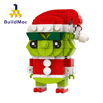 Buildmoc Karácsonyi Zöld Szörny Adatok 184PCS Tégla MOC Modell építőkövei Játékok DIY Karácsonyi Játék Gyerekek Ajándékokat
