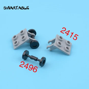 Smartable Lemez 2x2 Kerék Tartó+Kerék Kocsi építőkövei Tégla MOC Alkatrészek Játékok Gyerekeknek Kompatibilis 2415+2496 30db/sok