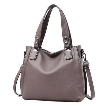 Egyszerű, egyszínű válltáska puha bőr női válltáska hölgyek nagy alkalmi táska táskák női kézi táska