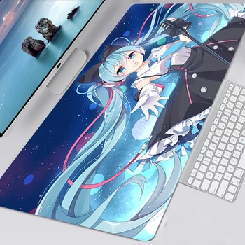 Anime Vocaloid egérpad, Notbook Számítógép XL 80x30 Kawaii Mousepad Overlock Szélén Nagy Mausepad Laptop Sebesség Billentyűzet, Egér, Mat
