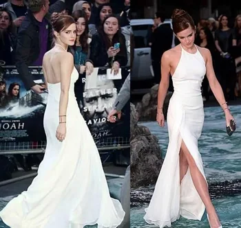 Vörös Szőnyegen, Celebrity Ruhák Emma Watson Kötőfék Estélyi Ruha Hosszú Chiffon Hivatalos Ünnep Party Ruhák Báli Egyedi Plus Size