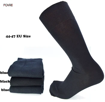 Fcare 12DB=6 pár 44, 45, 46, 47 plus size nagy, hosszú lábát üzleti zokni calcetines férfi pamut ruha esküvői fekete kék zokni