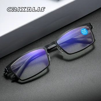 CRIXALIS Téglalap Olvasó Szemüveg A Férfiak Anti Kék Fény Blokkoló Szemüveg Nők Presbyopic Optikai szemüvegkeret Férfi UV400