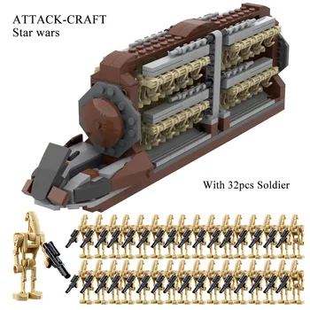 Star wars Droid Szakasz Támadás-Kézműves építőelemek 32pcs Space Harci Droidok Közlekedési Csatahajó Tégla Gyerek Játékok Ajándék