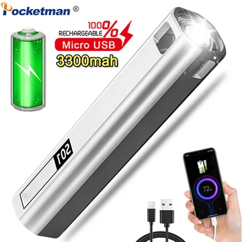 Pocketman USB Tölthető Zseblámpa Zseblámpát Lehet Használni, Mint a Power Bank Vízálló Elemlámpa, Beépített Akkumulátor