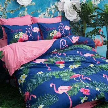 Lakástextil Flamingo ágyneműgarnitúra Madár Fedezze Paplan Gyermek Bedspreds Paplan paplanhuzat Ágynemű felnőtt Luxus divat E