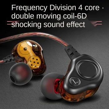 HiFi Double-action Tekercs Fülhallgató 3,5 mm-es in-ear Heav Bass Vezetékes Fülhallgató Sport Fülhallgató, poco x3 pro xiaomi redmi megjegyzés 10 pro