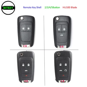 DIYKEY Smart Remote Shell Kulcs 2 / 3 / 4 / 5 Gomb Gomb Esetben Csere Chevrolet/Opel/Buick HU100 Penge