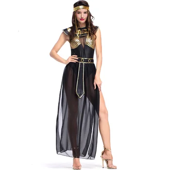 Umorden Karnevál Party Halloween Egyiptomi Kleopátra Jelmez Női Felnőtt Egyiptomi Királynő Cosplay Jelmezek Szexi Arany Díszes Ruha