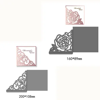 Üreges Virág Négyzet alakú Keretek Fém Vágó Meghal DIY Scrapbook Album Doboz Papír Kézműves Kreatív Papír Vágás Meghal Új