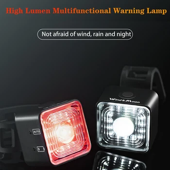 Magas Lumen Kerékpározás Fényszóró/hátsó Lámpa Szett a Kerékpár IP66 Vízálló Smart Sensor Fék Figyelmeztető Lámpa 5 Mód Kerékpár Lámpa