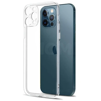 Kamera lencsevédő Tiszta Telefon tok iPhone 12 Pro Max Szilikon Puha Borító iPhone 12 Mini Ütésálló hátlap Ajándék