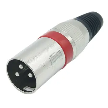 3Pin XLR Csatlakozó, Vörös Gyűrű, Férfi Adapter Mikrofon, Hangszóró, Erősítő Lejátszó Csatlakozó