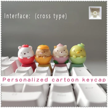 Cseresznye Profil, Aranyos Aranyos Egyéni Anime Keycaps Mechanikus Gaming-Billentyűzet Pbt Keycap Billentyűzetek Tartozékok Fehér PBT Kulcsot Kap R4