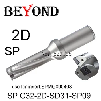 TÚL SP 2D 31mm-es 31,5 mm SP C32-2D-SD31-SP09 SD31.5 R Fúró Fúró használata SPMG SPMG090408 Keményfém váltólapkákat CNC Eszközök