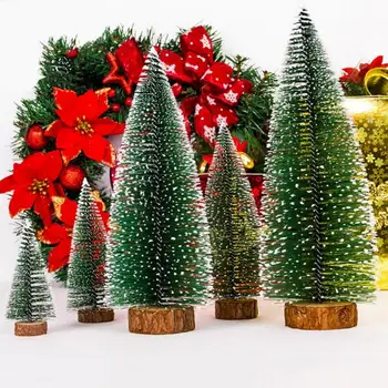 1 Db Mini karácsonyfa Asztali Dekoráció DIY Fenyő a Tű, Fa, Fehér Cédrus Karácsonyi Dekoráció