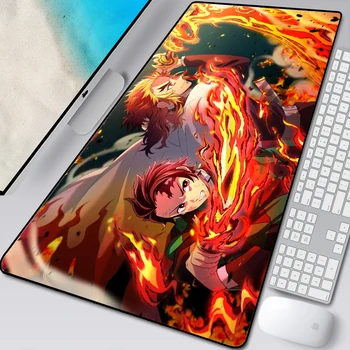 XL Anime Kimetsu nem Yaiba Pad Egér HD Nyomtatás Gamer Számítógép Zárolása Szélén Mousepad XXL PC Billentyűzet Egér Szőnyeg Pad Csgo