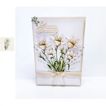 Nyíló virág Idilli fémforgácsolási Meghal Scrapbook Dariy Dekoráció Stencil Albumok Sablon DIY üdvözlőlap Albumok 2021