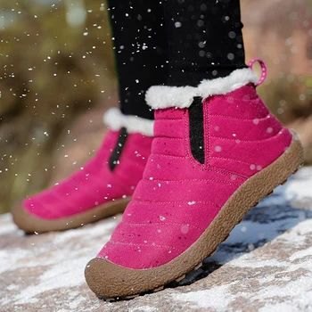 Snow csizma női cipő, meleg plüss szőrme boka csizma téli lakás alkalmi cipő vízálló ultra könnyű lábbeli pár shoes35-46