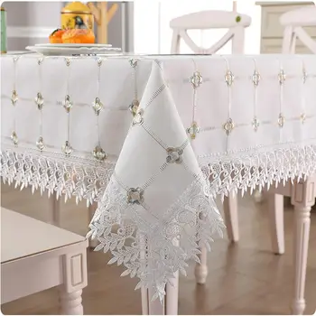 Új Csipke Emrboidery Jacquard terítő Dekoratív Esküvői Asztal-ruhával Home Hotel Bankett Kávézó Asztal Borító