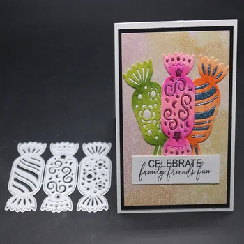 Kedves Cukorka fémforgácsolási Meghal DIY Scrapbooking Album Papír Kártya Dekoratív Kézműves Dombornyomás Kézműves Meghalni Vágás Sablon