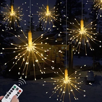 120/180 Led Lóg Starburst String Tündér Lámpa Kültéri LED Tűzijáték Fény Vízálló Otthon Kert Karácsonyi Dekoráció