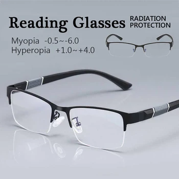 Új fél keret olvasó szemüveg plusz dioptria olvasó szemüveg egyszerű üzleti férfiak olvasó szemüveg