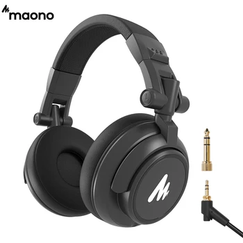 MAONO Profi DJ Stúdió Monitor Fejhallgató Át Fül, valamint Levehető, Plug & Kábel, 50mm Vezető DJ Studio egy AU-MH601