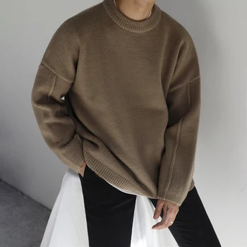 Fiú pulóver őszi-téli laza, sokoldalú koreai stílus lusta kötött pulóver Japán kerek nyakú pulóver kabát