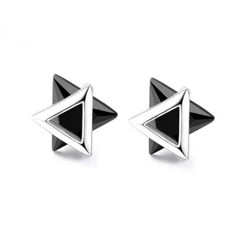 Csepp Szállítási 925 Sterling Ezüst Háromszög Fülbevaló Női Ajándék Hipoallergén Sterling-ezüst-ékszer brincos
