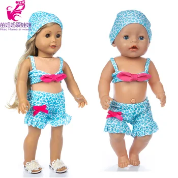 43 cm Baba Ruha bikini a cap 18 Inch amerikai og lány Baba úszás ruha