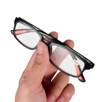 1DB Ultra-könnyű TR90 Keret Olvasó Szemüveg Unisex Hordozható Rugalmas Kényelem Nagyító +1.0~+4.0 Vének Fekete Szemüveg Szemüveg