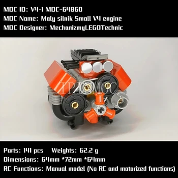 V4-1 MOC-64860 Maly silnik V4 Kis V4-es motor által Mechanizmy LÁBÁT Technic