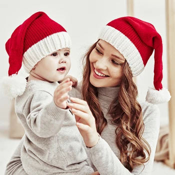 Új Téli Női Kalapok Karácsonyi Kötött Sapka Baby Lányok, Fiúk egyszínű Divat Meleg Sapkát Aranyos Gyerek Sapka Kerti Kalap