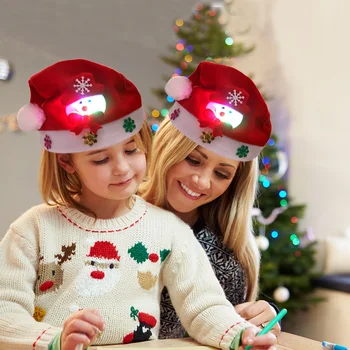 LED Boldog Karácsonyt Fény Kalap Világítja Új Évet Kap a Gyerekeknek, a Gyerekek a Felnőtt Karácsonyi Hóember Ajándéka Fesztivál Parti Kellékek Dekoráció