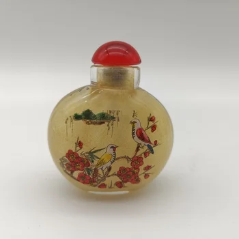Antik Gyűjtemény Üveg Táj Dohányszelencét Kínai Kézimunka Üveg Kína
