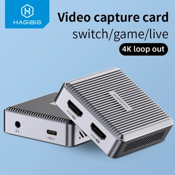 Hagibis 4K, HDMI-Kompatibilis Videó digitalizáló Kártya Hurok a Játék Felvétel Élő Közvetítés Rovat 1080P Grabber PS4 PS5 Kapcsoló Kamera