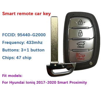 CN020080 4 Gombot 433MHz EREDETI/Utángyártott 2017-2020 Smart Hyundai Ioniq Közelség Távoli kulcstartó PN 95440-G2000 FCC TQ8-FOB-4F11