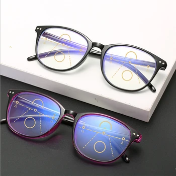 Új Smart Progresszív Olvasó Szemüveg Férfiak Multifokális Anti-kék fény a Nők Teljes keret Retro Nagyítás Távollátás Szemüveg