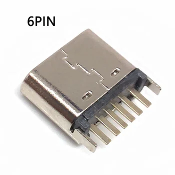 100/lot 6 Pin SMT Aljzat Csatlakozó Micro USB Típus C 3.1 Női Elhelyezés SMD DIP A PCB design PD magas aktuális fast charge