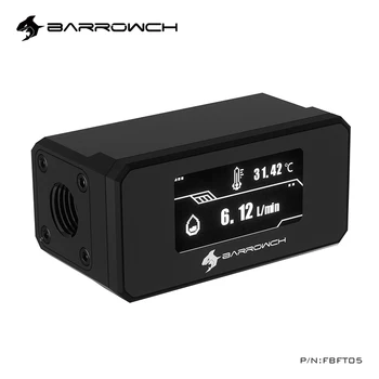 BARROWCH Számítógép Áramlási Hőmérséklet Mérő,Egyéni Folyékony Hurok Építeni OLED Áramlásmérő,Hőmérő Monitor Rendszer,Új Érkezés,FBFT05