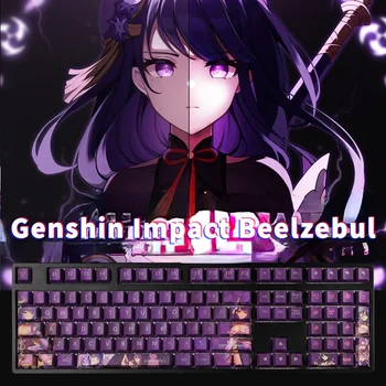 Genshin Hatása Beelzebul lila KeyCaps Játék Karakter Kulcs Caps PBT-Anyag Cseresznye Profil Mechanikus Billentyűzet Kap 108 Kulcsok