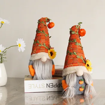 Narancs Gnome Tök Napraforgó svéd Nisse tomte barátja Törpe Plüss Díszek Karácsonyra Őszi Halloween, Hálaadás Dekoráció 2021