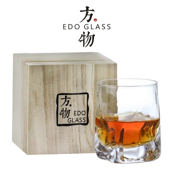 Japonism Tér Vastag Alsó Whiskey Bögre Szabálytalan Kupa Body Art Edo Kristály XO Brandy Snifters Verre Whisky Rock Egyenesen Üveg