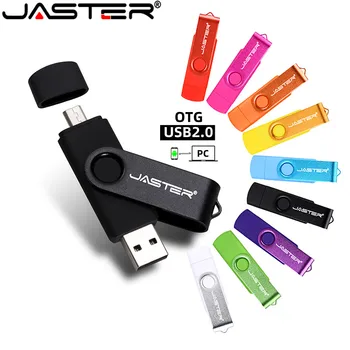 JASTER Forgatható Okos, OTG Usb 2.0 Flash drive 64G 32G 16 GB Pen Drive Hüvelykujj Memory Stick Android Kulcs Ingyenes Egyéni LOGÓ